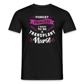 Oubliez la princesse Je veux être infirmière en transplantation - T-shirt homme - noir - Devant - AI Model Male 178 light (178cm)
