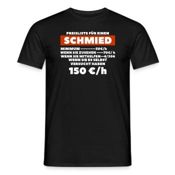 Preisliste Für Einen Schmied Schmiedekunst - Männer T-Shirt - Schwarz - Vorne - AI Model Male 178 light (178cm)