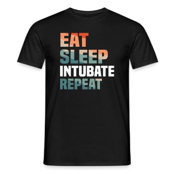 Eat Sleep Intubate Repeat CRNA Anästhesist - Männer T-Shirt - Schwarz - Vorne - AI Model Male 178 light (178cm)