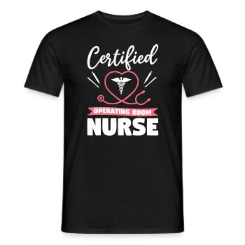 Zertifizierte OP-Krankenschwester ODER registriert - Männer T-Shirt - Schwarz - Vorne - AI Model Male 178 light (178cm)