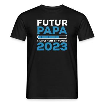 Futur Papa Chargement En Cours 2023 - T-shirt homme - noir - Devant - AI Model Male 178 light (178cm)