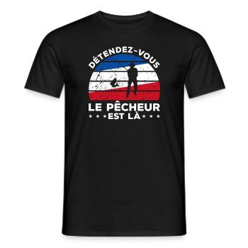 Détendez-Vous Le Pêcheur Est Là Pêche - T-shirt homme - noir - Devant - AI Model Male 178 light (178cm)