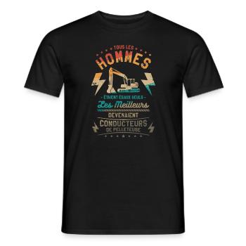 Les Meilleurs Devenaient Conducteurs De Pelleteuse - T-shirt homme - noir - Devant - AI Model Male 178 light (178cm)