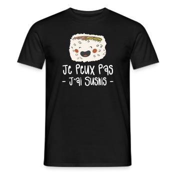 Je Peux Pas J'ai Sushis Sushi Cuisine Japonaise - T-shirt homme - noir - Devant - AI Model Male 178 light (178cm)