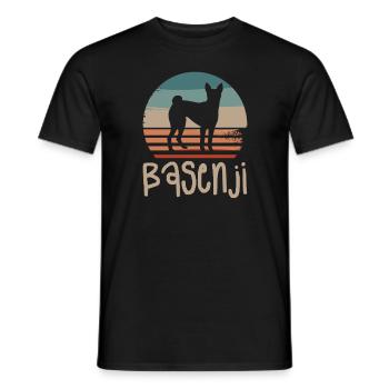 Vintage Retro Basenji Hundeliebhaber - Männer T-Shirt - Schwarz - Vorne - AI Model Male 178 light (178cm)