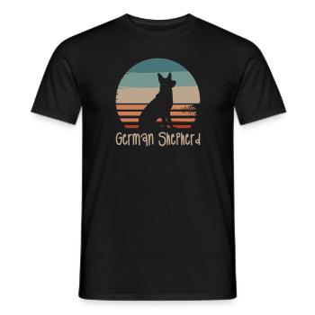 Vintage Retro Deutscher Schäferhund Liebhaber - Männer T-Shirt - Schwarz - Vorne - AI Model Male 178 light (178cm)