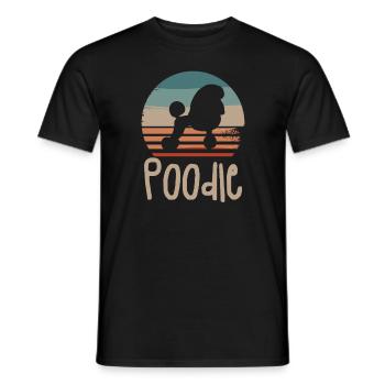 Caniche rétro vintage Caniches Amoureux des chiens - T-shirt homme - noir - Devant - AI Model Male 178 light (178cm)
