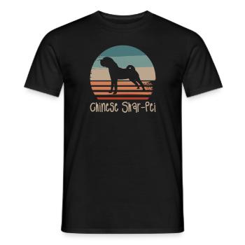 Vintage Rétro Chinois Shar-Pei Dog Lover - T-shirt homme - noir - Devant - AI Model Male 178 light (178cm)