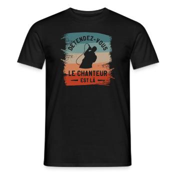 Détendez-Vous Le Chanteur Est Là Musique - T-shirt homme - noir - Devant - AI Model Male 178 light (178cm)