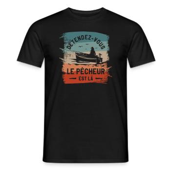 Détendez-Vous Le Pêcheur Est Là Pêche - T-shirt homme - noir - Devant - AI Model Male 178 light (178cm)