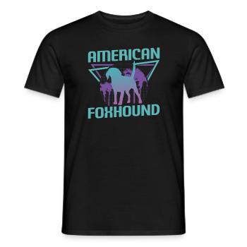 Amoureux des chiens Foxhound rétro américain - T-shirt homme - noir - Devant - AI Model Male 178 light (178cm)