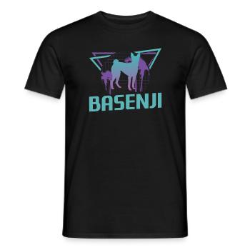 Amoureux des chiens Basenji rétro - T-shirt homme - noir - Devant - AI Model Male 178 light (178cm)