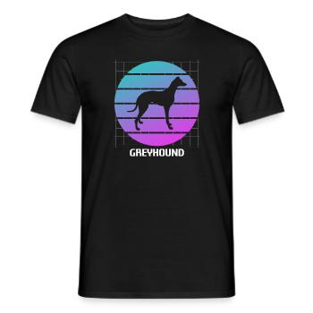 Amant de chien lévrier rétro - T-shirt homme - noir - Devant - AI Model Male 178 light (178cm)
