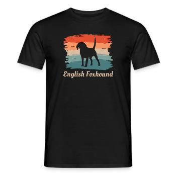 Amant de chien foxhound anglais rétro vintage - T-shirt homme - noir - Devant - AI Model Male 178 light (178cm)