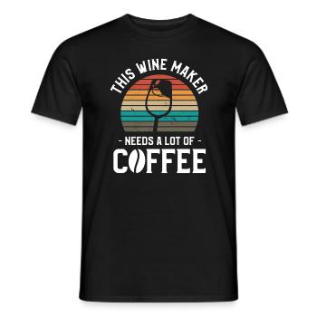Ce vigneron a besoin de beaucoup de vinification de café - T-shirt homme - noir - Devant - AI Model Male 178 light (178cm)