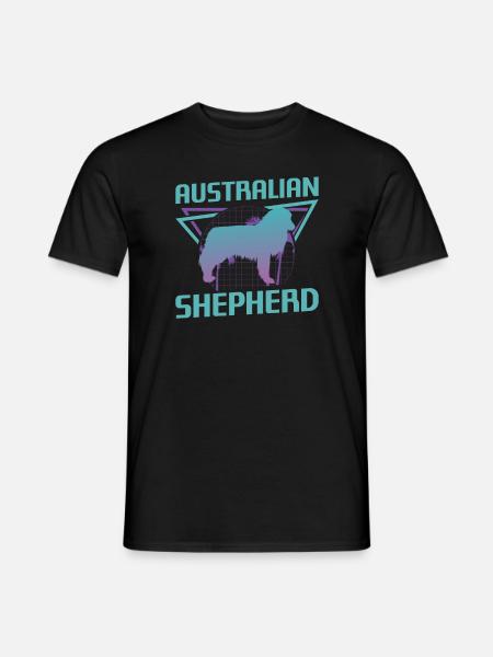 Retro australischer Schäferhund-Liebhaber - Männer T-Shirt - Schwarz