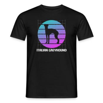 Retro Italian Greyhound Dog Lover - Men's T-Shirt - black - Front - AI Model Male 178 light (178cm)