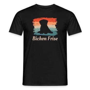 Vintage Retro Bichon Frise Dog Lover - T-shirt homme - noir - Devant - AI Model Male 178 light (178cm)