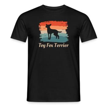 Amant de chien Fox Terrier jouet rétro Vintage - T-shirt homme - noir - Devant - AI Model Male 178 light (178cm)