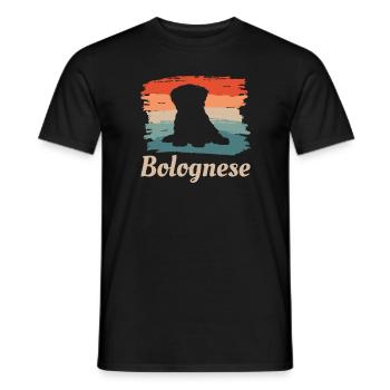 Amoureux des chiens bolognais rétro vintage - T-shirt homme - noir - Devant - AI Model Male 178 light (178cm)