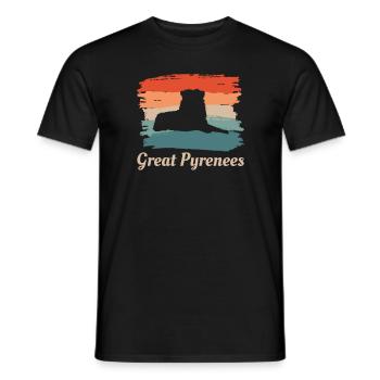 Amoureux des chiens des Grandes Pyrénées rétro vintage - T-shirt homme - noir - Devant - AI Model Male 178 light (178cm)