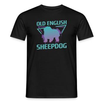 Retro alter englischer Schäferhund-Hundeliebhaber - Männer T-Shirt - Schwarz - Vorne - AI Model Male 178 light (178cm)