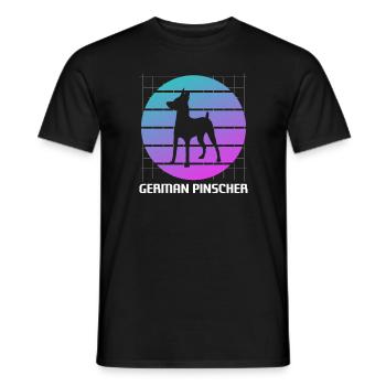 Retro German Pinscher Dog Lover - Men's T-Shirt - black - Front - AI Model Male 178 light (178cm)