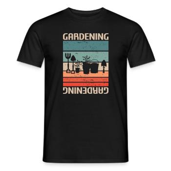 Retro Vintager klassischer im Garten arbeitender Garten-Gärtner - Männer T-Shirt - Schwarz - Vorne - AI Model Male 178 light (178cm)