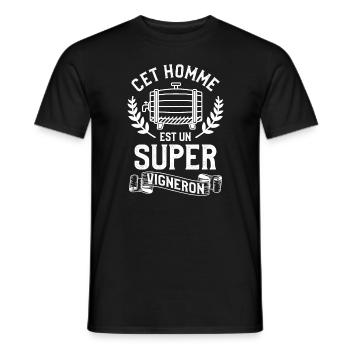 Cet Homme Est Un Super Vigneron Viticole - T-shirt homme - noir - Devant - AI Model Male 178 light (178cm)