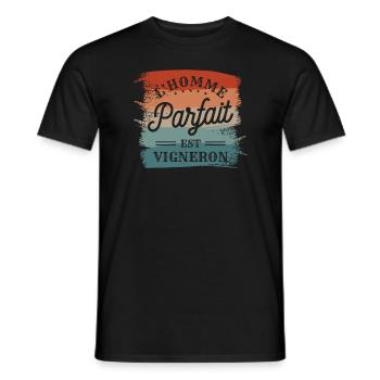 L'Homme Parfait Est Vigneron Viticole - T-shirt homme - noir - Devant - AI Model Male 178 light (178cm)