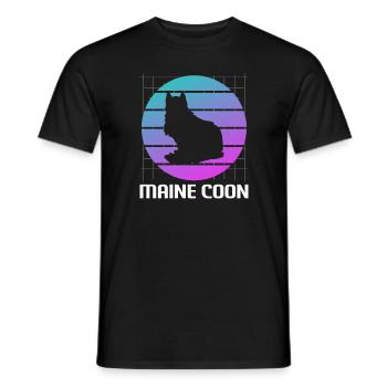 Retro Maine Coon Katzenliebhaber - Männer T-Shirt - Schwarz - Vorne - AI Model Male 178 light (178cm)
