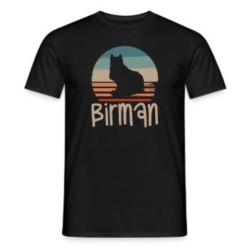 Vintage Retro Birma Katzenliebhaber - Männer T-Shirt - Schwarz - Vorne - AI Model Male 178 light (178cm)