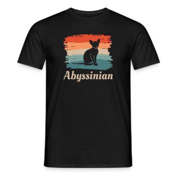 Vintage Retro Abyssinian Cat Lover - T-shirt homme - noir - Devant - AI Model Male 178 light (178cm)