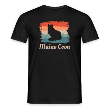 Vintage Retro Maine Coon Katzenliebhaber - Männer T-Shirt - Schwarz - Vorne - AI Model Male 178 light (178cm)