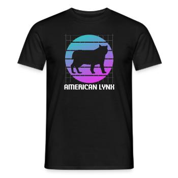 Rétro American Lynx Cat Lover - T-shirt homme - noir - Devant - AI Model Male 178 light (178cm)