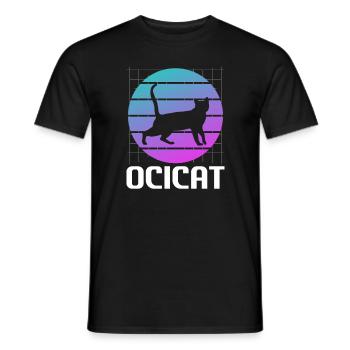 Rétro Ocicat Cat Lover - T-shirt homme - noir - Devant - AI Model Male 178 light (178cm)