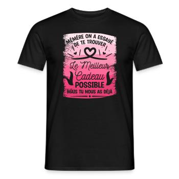 Mémère On A Essayé De Te Trouver Le Meilleur - T-shirt homme - noir - Devant - AI Model Male 178 light (178cm)