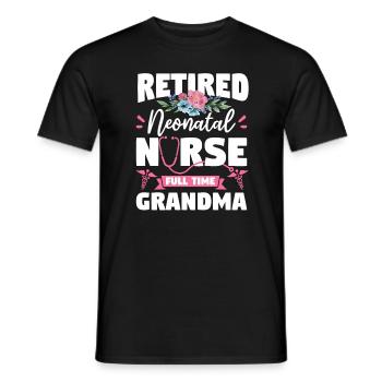 Retired Neonatal Nurse Full Time Grandma - Men's T-Shirt - black - Front - AI Model Male 178 light (178cm)