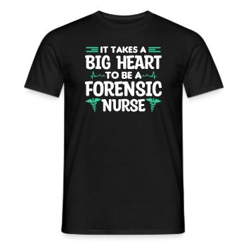 It Takes A Big Heart To Be A Forensic Nurse RN - Men's T-Shirt - black - Front - AI Model Male 178 light (178cm)