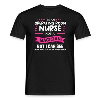 Ich bin eine OP-Krankenschwester, keine Magierin RN - Männer T-Shirt - Schwarz - Vorne - AI Model Male 178 light (178cm)