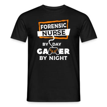 Infirmière médico-légale de jour Gamer de nuit Infirmières IA - T-shirt homme - noir - Devant - AI Model Male 178 light (178cm)