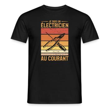 Je Suis Un Électricien Au Courant Électrique - Männer T-Shirt - Schwarz - Vorne - AI Model Male 178 light (178cm)