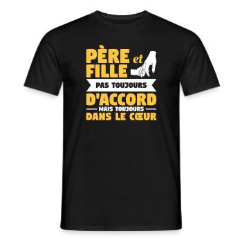 Pere Et Fille Pas Toujours D'Accord Mais Toujours - Männer T-Shirt - Schwarz - Vorne - AI Model Male 178 light (178cm)