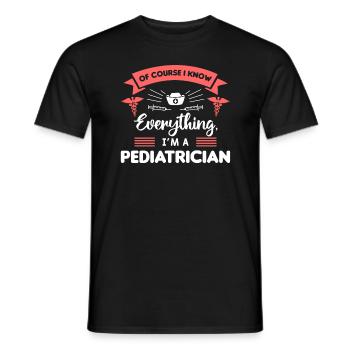 Bien sûr, je sais tout ce que je suis pédiatre - T-shirt homme - noir - Devant - AI Model Male 178 light (178cm)