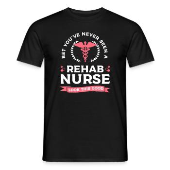 Wetten, Sie haben noch nie eine Reha-Krankenschwester gesehen, die so gut aussieht - Männer T-Shirt - Schwarz - Vorne - AI Model Male 178 light (178cm)