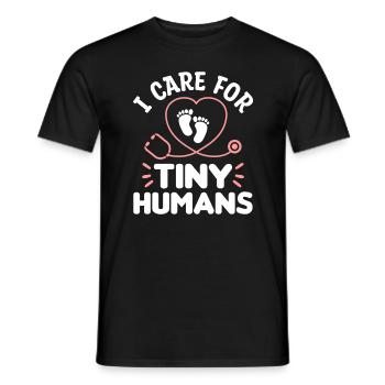 I Care For Tiny Humans Pediatrics Pediatrician - Men's T-Shirt - black - Front - AI Model Male 178 light (178cm)