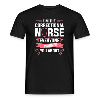 Ich bin die Krankenschwester, die dich gewarnt hat - Männer T-Shirt - Schwarz - Vorne - AI Model Male 178 light (178cm)