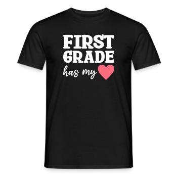 First Grade Has My Heart Valentine's Day - Men's T-Shirt - black - Front - AI Model Male 178 light (178cm)