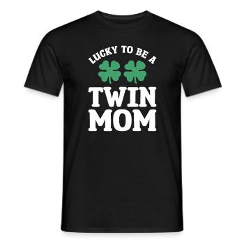 Chanceux d’être une maman jumelle Saint de la Saint-Patrick - T-shirt homme - noir - Devant - AI Model Male 178 light (178cm)