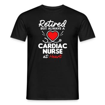 Retraitée mais toujours infirmière cardiaque dans l’âme - T-shirt homme - noir - Devant - AI Model Male 178 light (178cm)